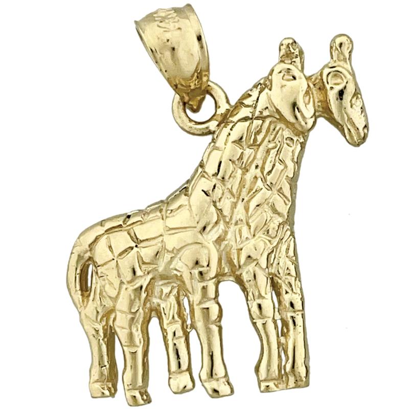 Image of ID 1 14K Gold Two Giraffes Pendant