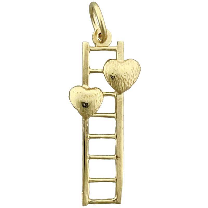 Image of ID 1 14K Gold Two Hearts with Ladder Charm