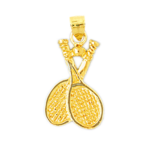 Image of ID 1 14K Gold Two Tennis Rackets Charm
