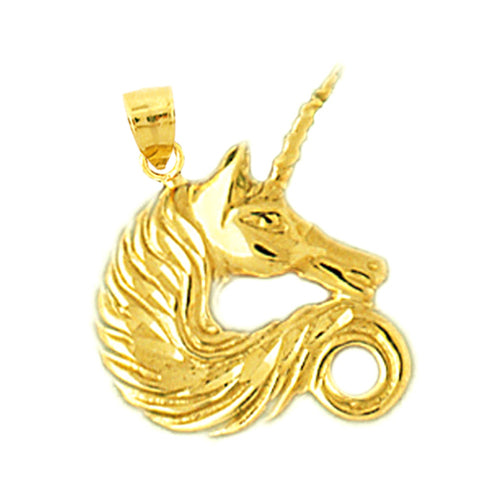 Image of ID 1 14K Gold Unicorn Head Pendant