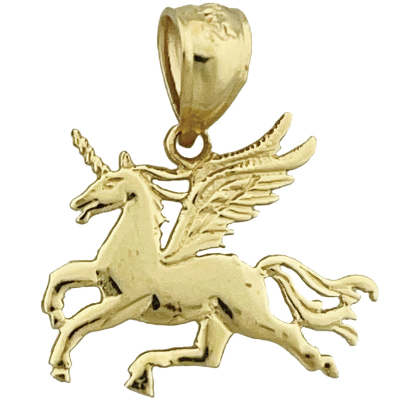 Image of ID 1 14K Gold Unicorn with Wings Charm