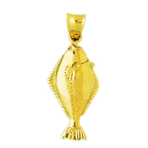 Image of ID 1 14K Gold Vertical Sole Fish Pendant