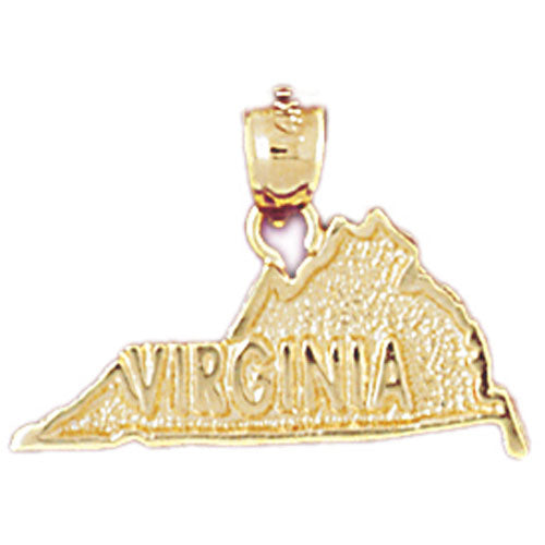 Image of ID 1 14K Gold Virginia State Map Charm