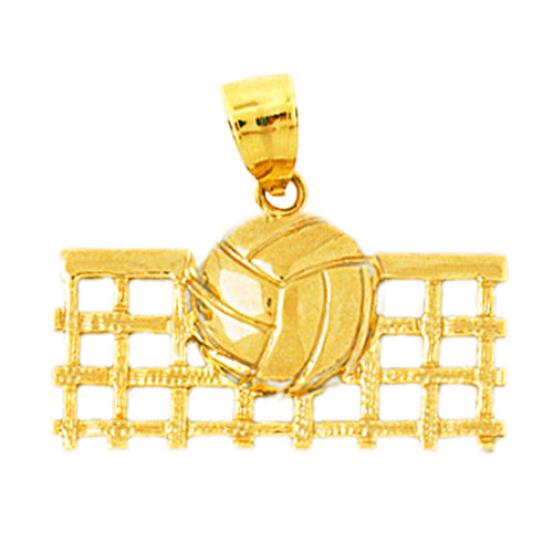 Image of ID 1 14K Gold Volleyball and Net Pendant