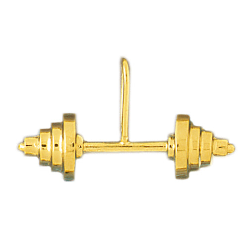 Image of ID 1 14K Gold Weight Training Barbell Pendant