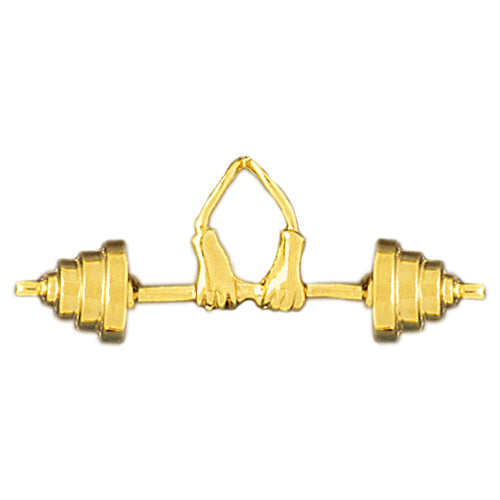 Image of ID 1 14K Gold Weightlifting Barbell Pendant