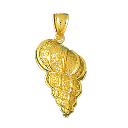 Image of ID 1 14K Gold Wentletrap Gastropod Mollusk Shell Pendant