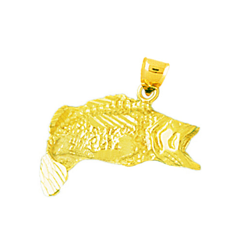 Image of ID 1 14K Gold Wide Mouth Bass Charm