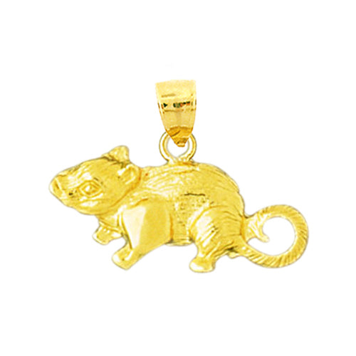 Image of ID 1 14K Gold Wooden Mouse Charm