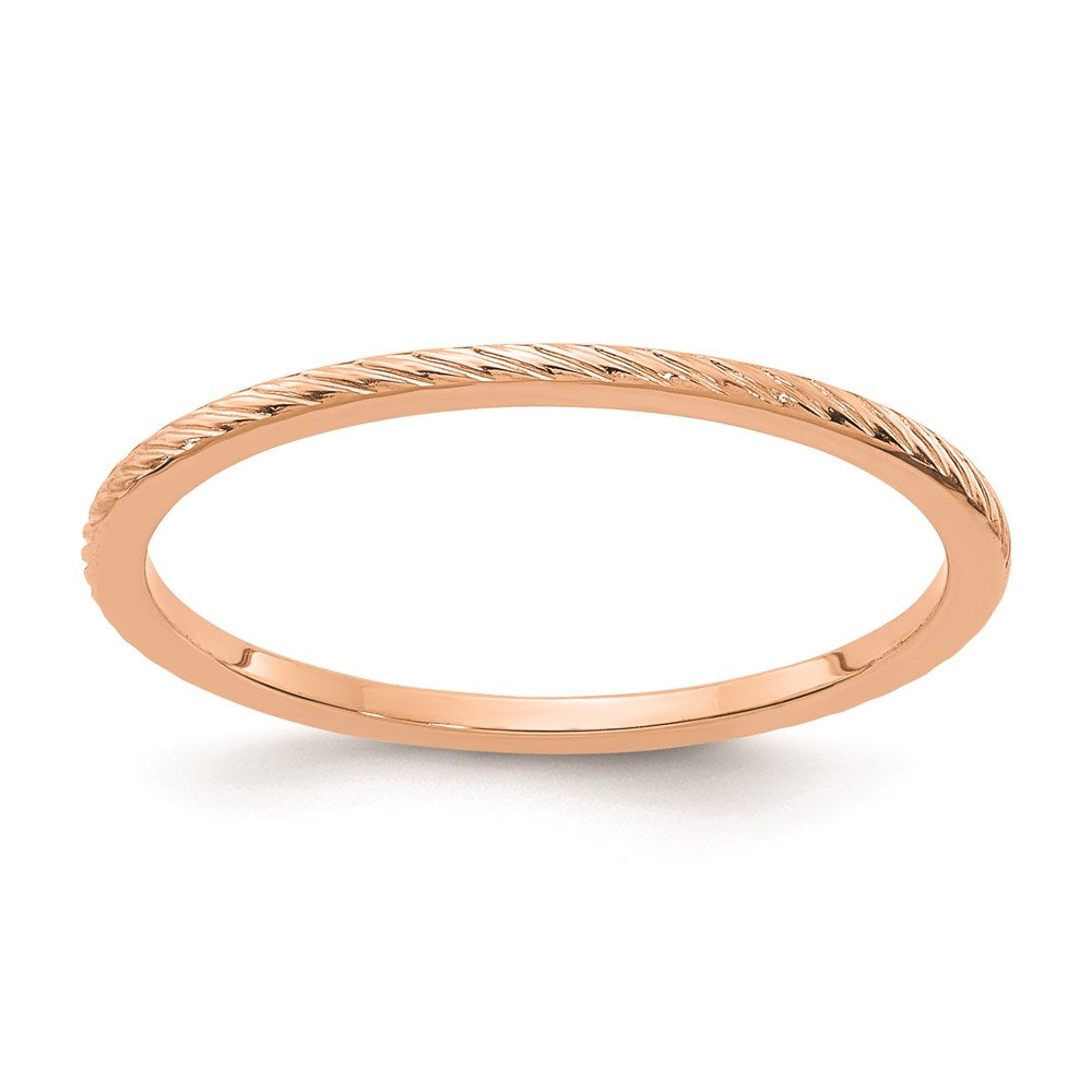 Image of ID 1 14K Rose Gold 12mm Twisted Wire Pattern Stackable Band