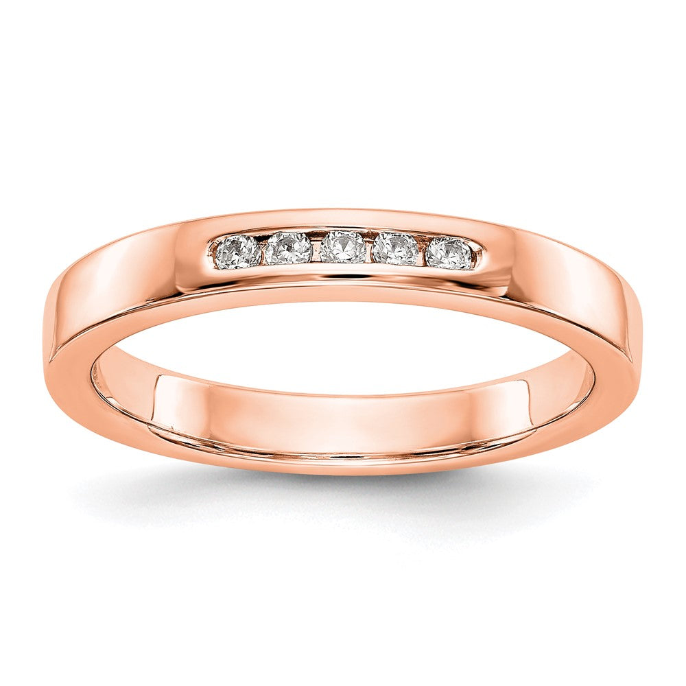 Image of ID 1 14K Rose Gold 5-Stone Real Diamond Channel Band