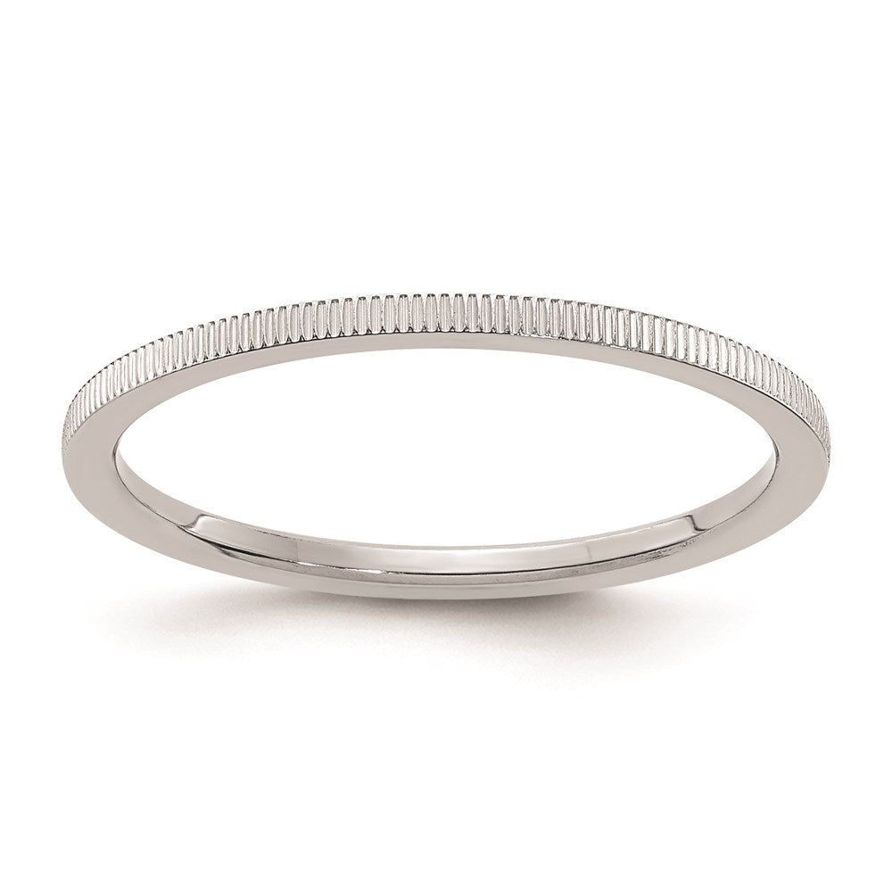 Image of ID 1 14K White Gold 12mm Line Pattern Stackable Band