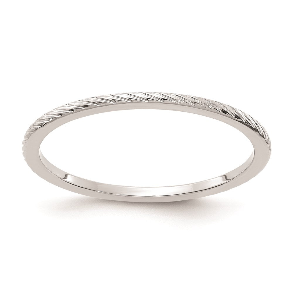 Image of ID 1 14K White Gold 12mm Twisted Wire Pattern Stackable Band