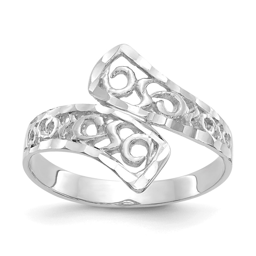 Image of ID 1 14K White Gold By-pass Lace Diamond-cut Ring