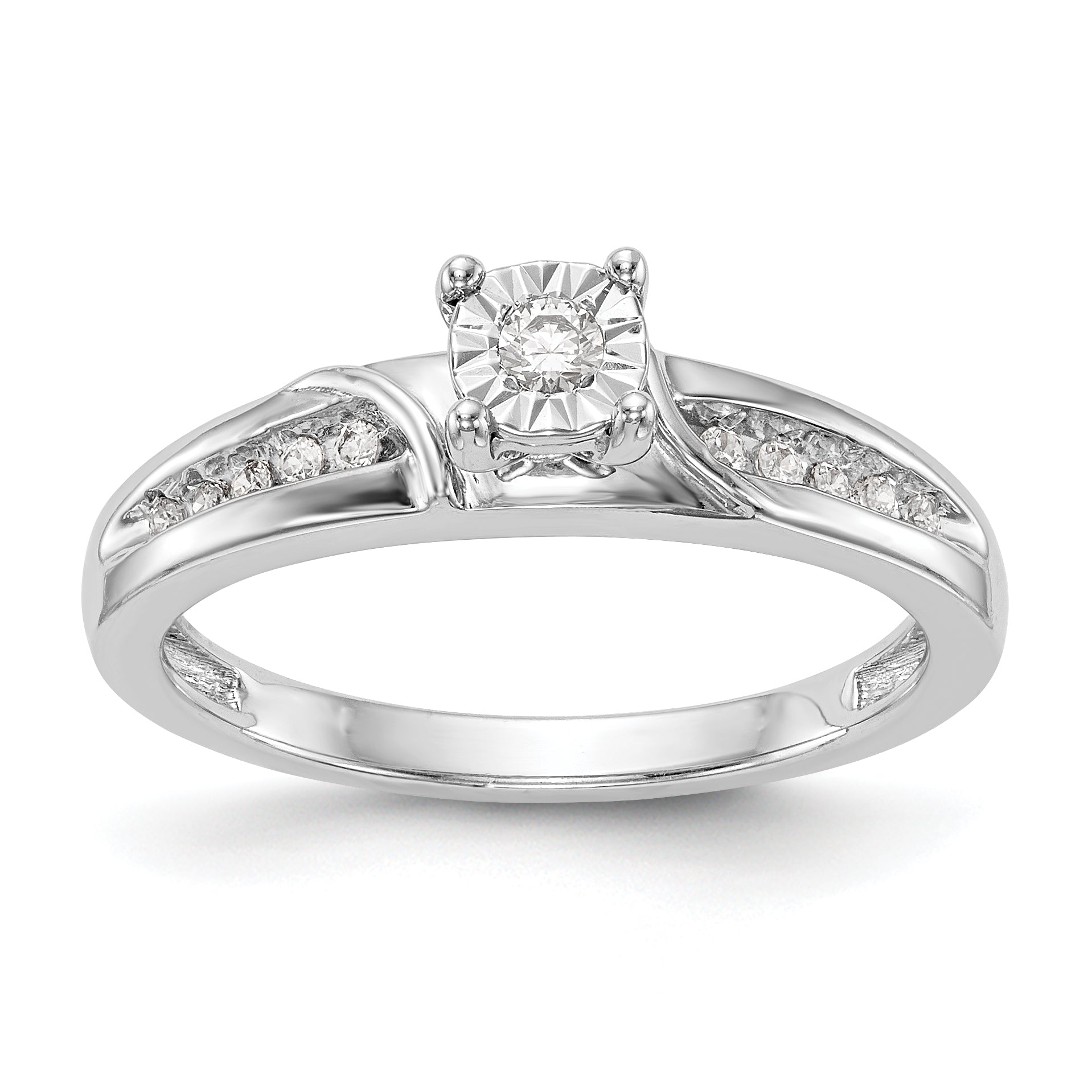 Image of ID 1 14K White Gold Complete Diamond Trio Engagement Ring