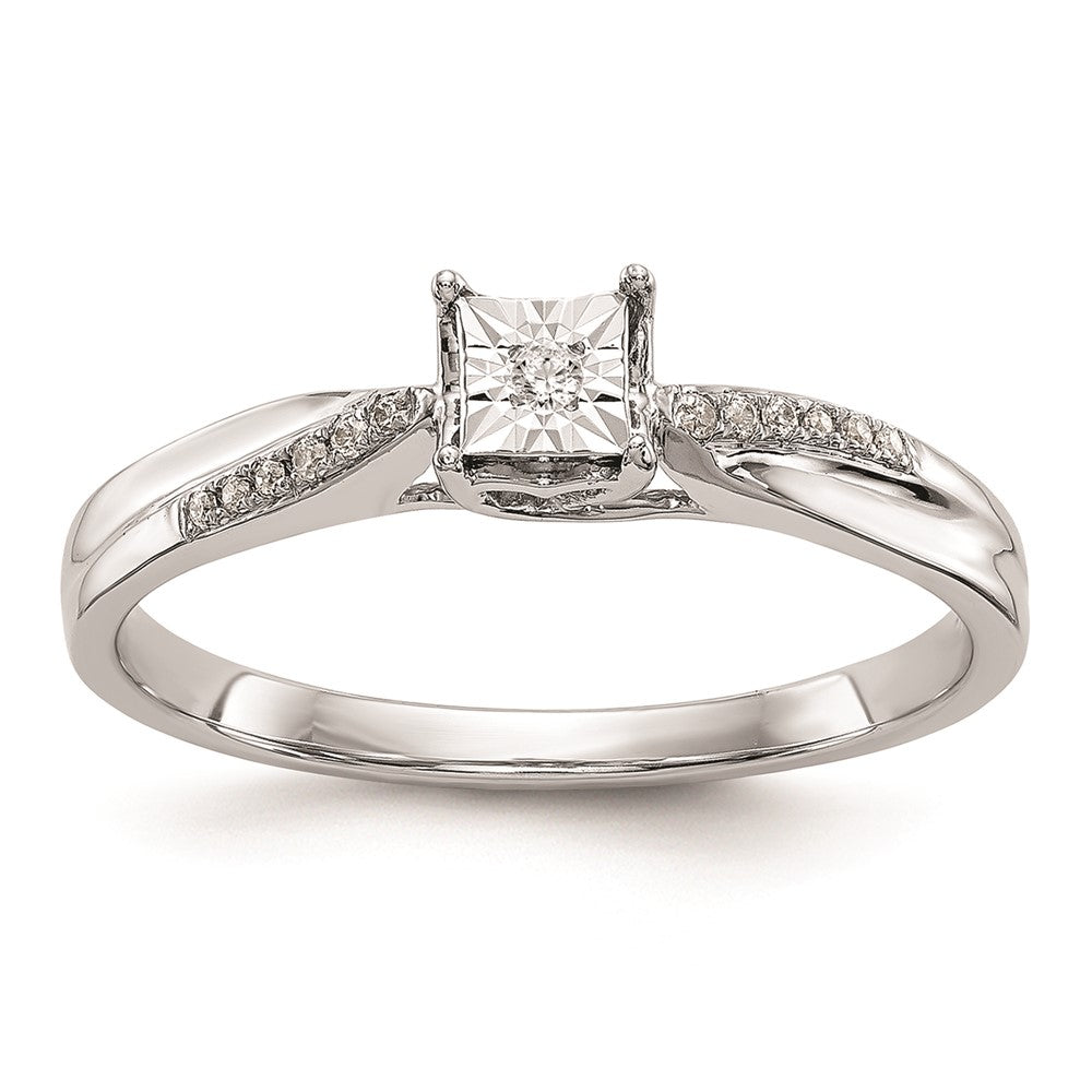 Image of ID 1 14K White Gold Complete Real Diamond Engagement Ring