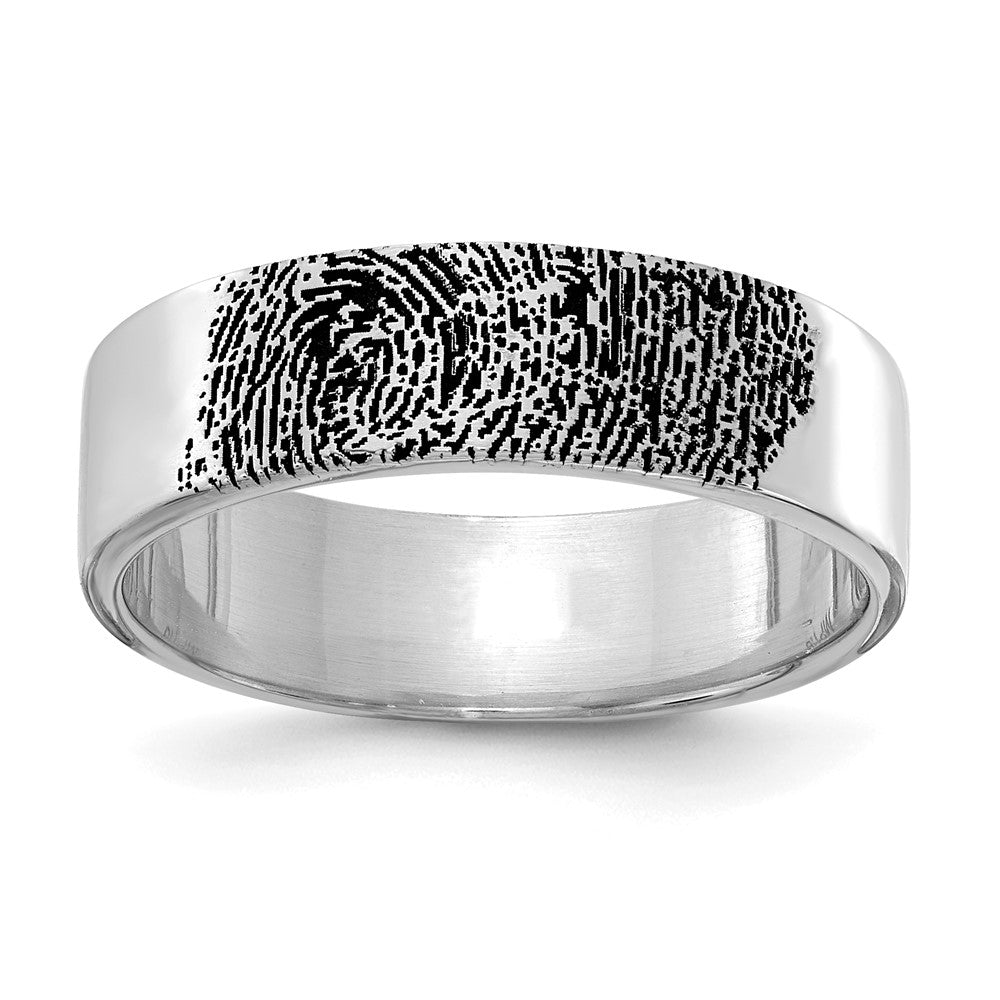 Image of ID 1 14K White Gold Fingerprint Ring