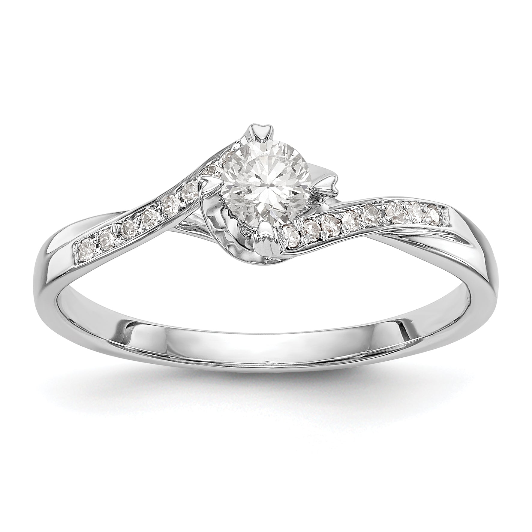 Image of ID 1 14K White Gold Simulated Diamond Promise/Engagement Ring