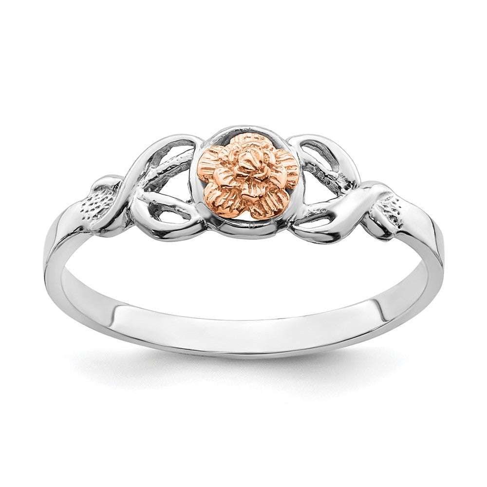 Image of ID 1 14K White and Rose Gold Polished Flower Ring