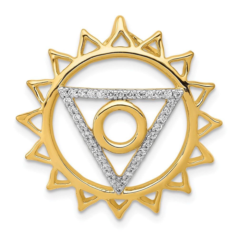 Image of ID 1 14K Yellow Gold 1/5ct Real Diamond Vishuddha/Throat Chakra Chain Slide