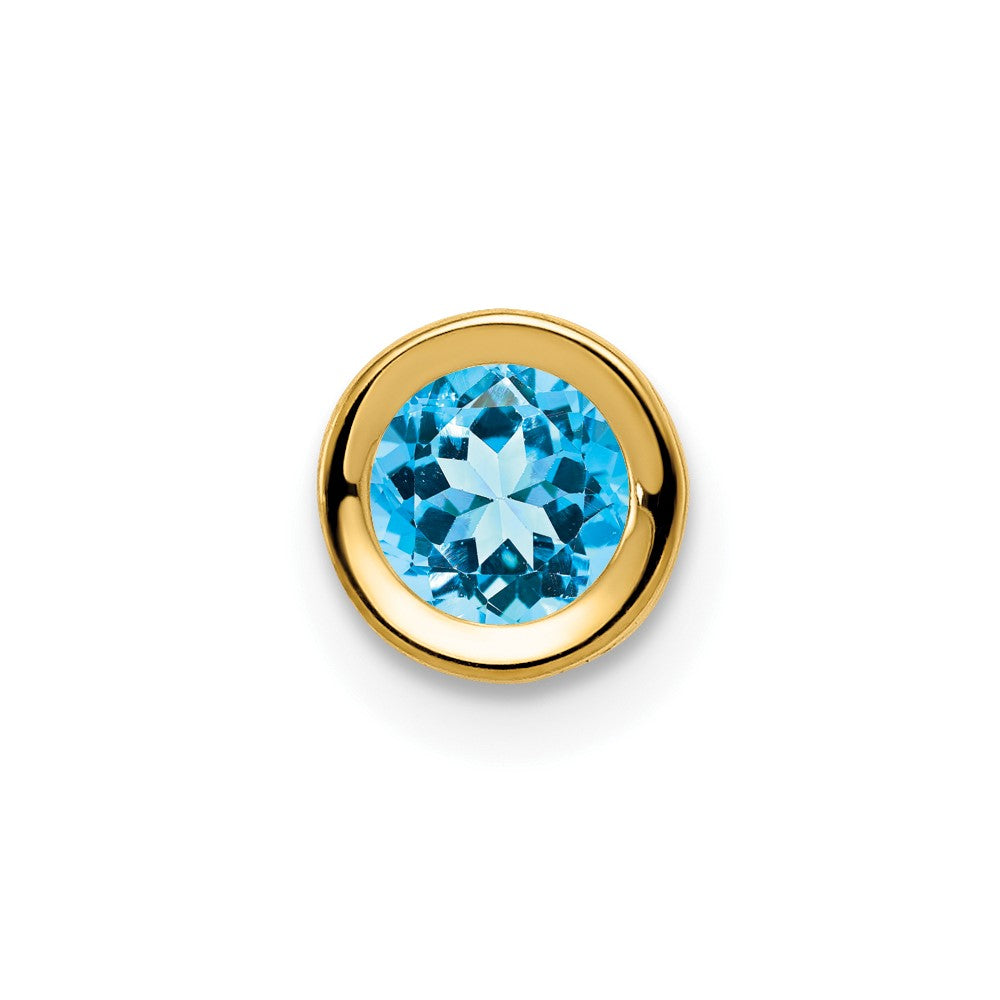 Image of ID 1 14K Yellow Gold 5mm Blue Topaz bezel pendant