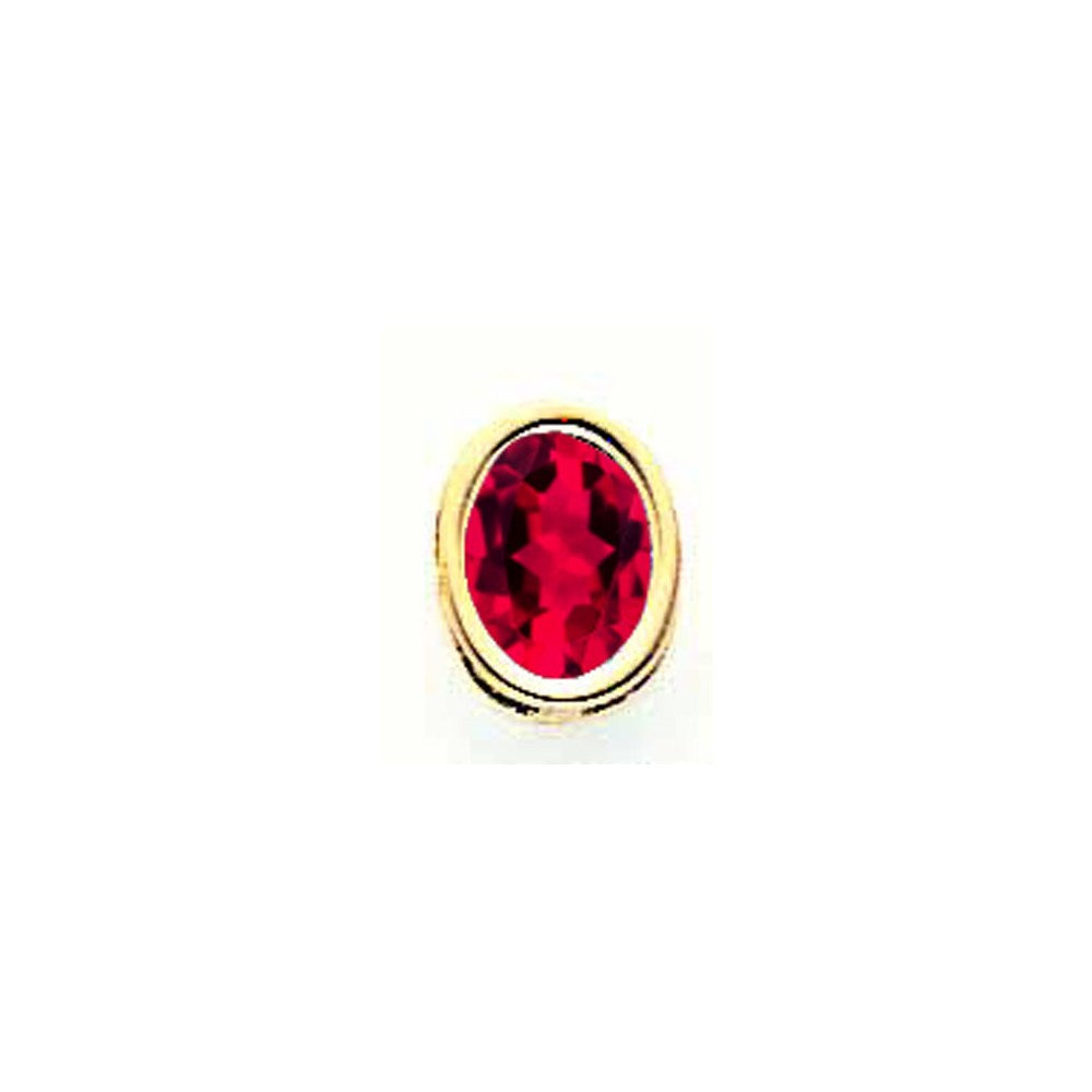 Image of ID 1 14K Yellow Gold 8x6mm Oval Ruby bezel pendant