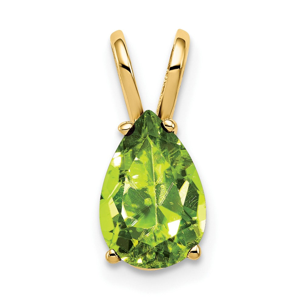 Image of ID 1 14K Yellow Gold 9x6mm Pear Peridot pendant