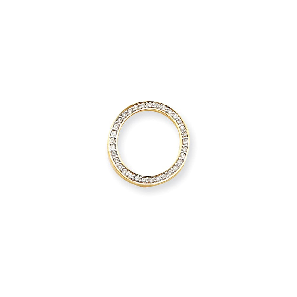 Image of ID 1 14K Yellow Gold AAA Real Diamond Circle Pendant