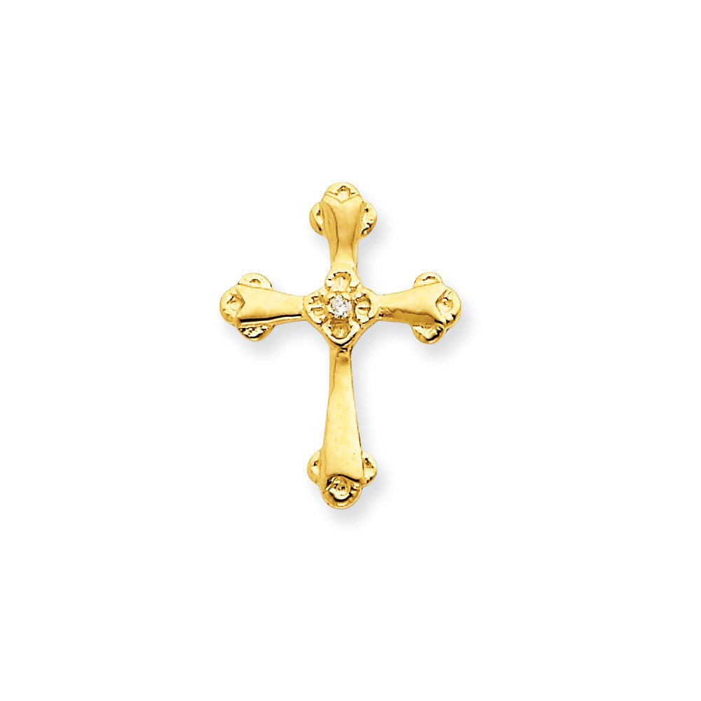 Image of ID 1 14K Yellow Gold AAA Real Diamond Cross