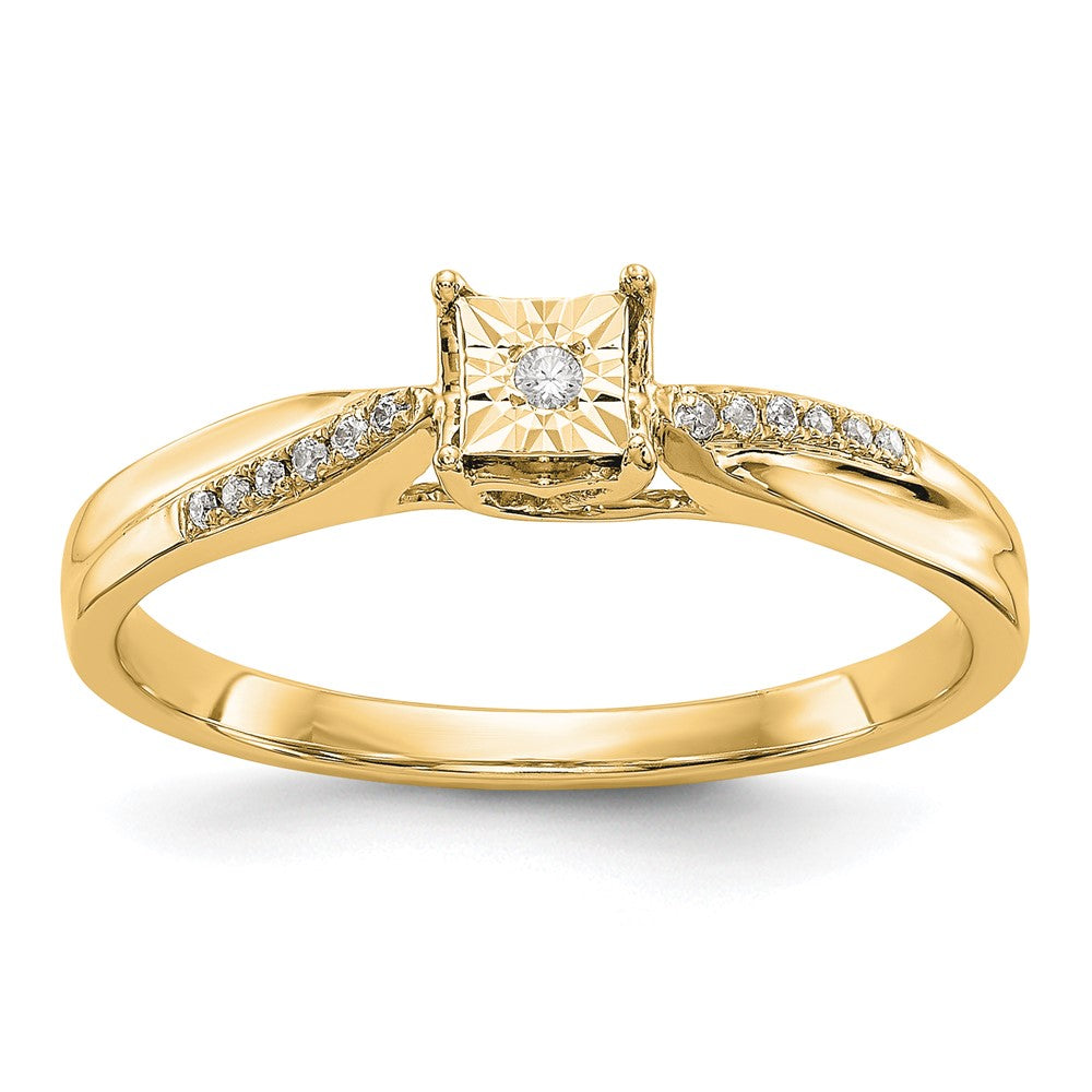 Image of ID 1 14K Yellow Gold Complete Real Diamond Engagement Ring