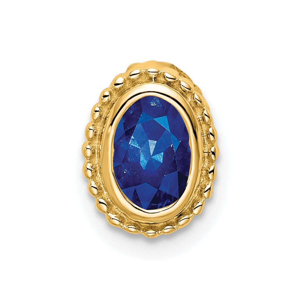 Image of ID 1 14K Yellow Gold Oval Sapphire Chain Slide