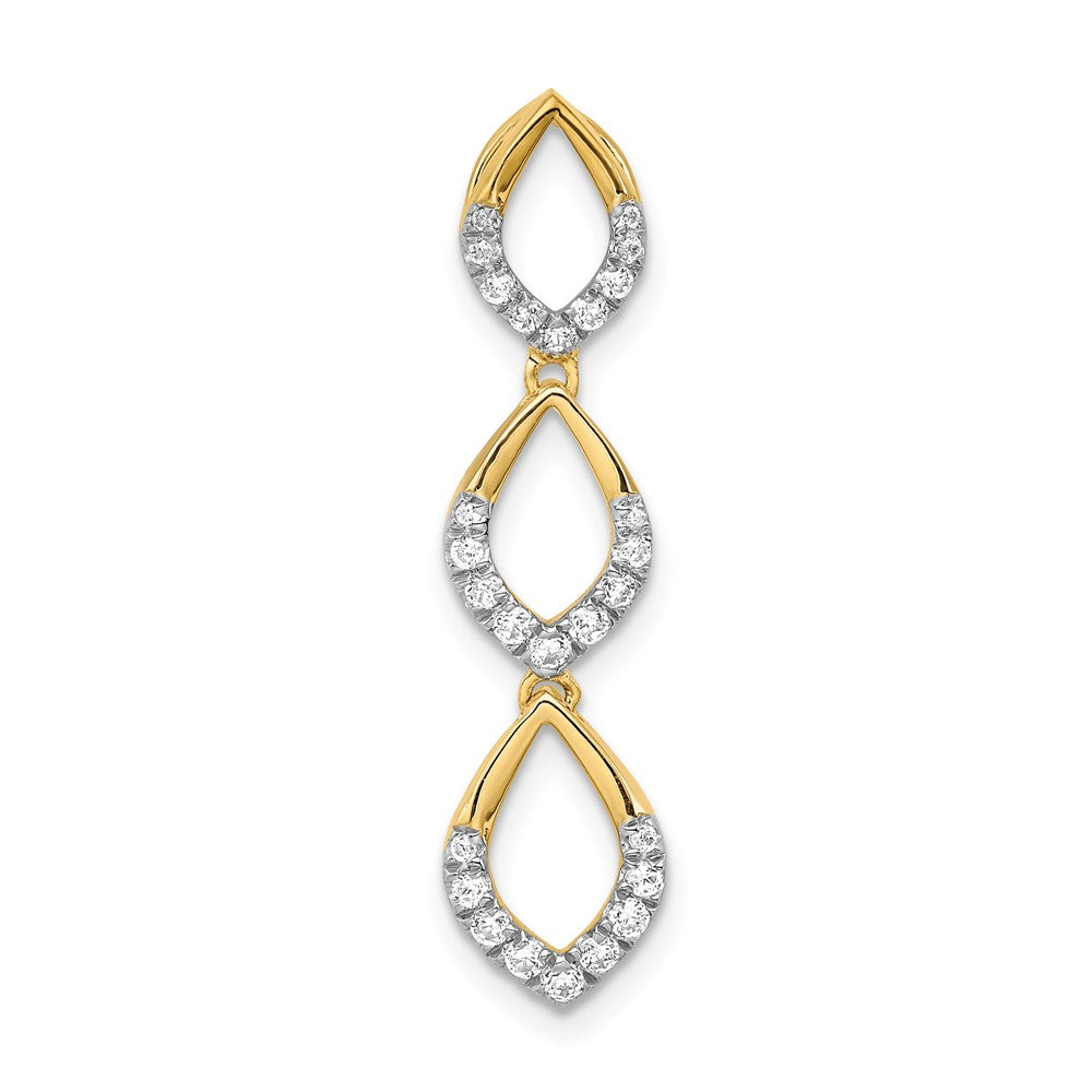 Image of ID 1 14K Yellow Gold Polished Dangle Real Diamond Chain Slide