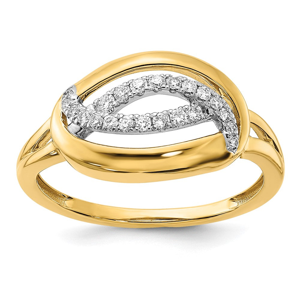 Image of ID 1 14K Yellow Gold Polished Real Diamond Oval Ring