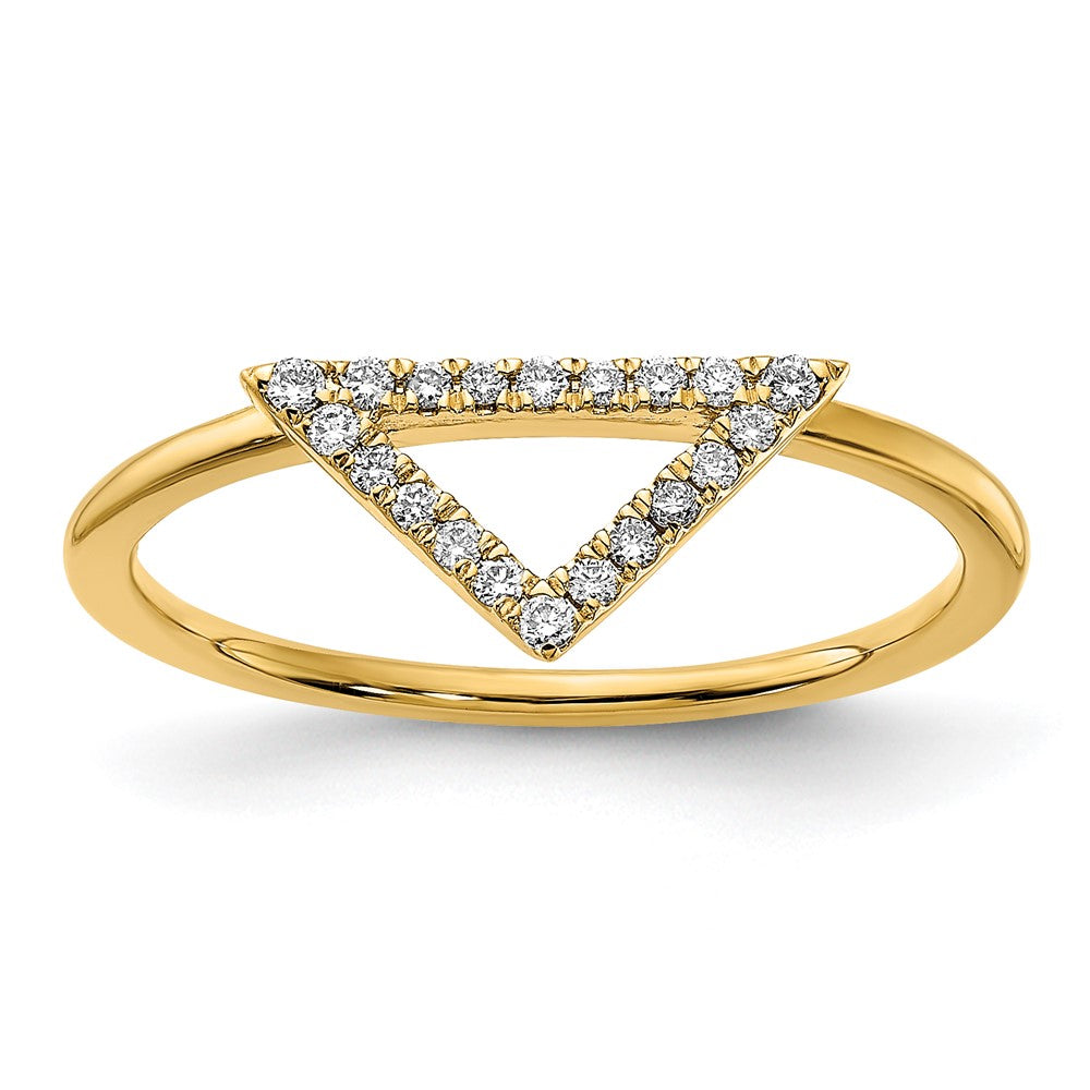 Image of ID 1 14K Yellow Gold Polished Real Diamond Triangle Ring
