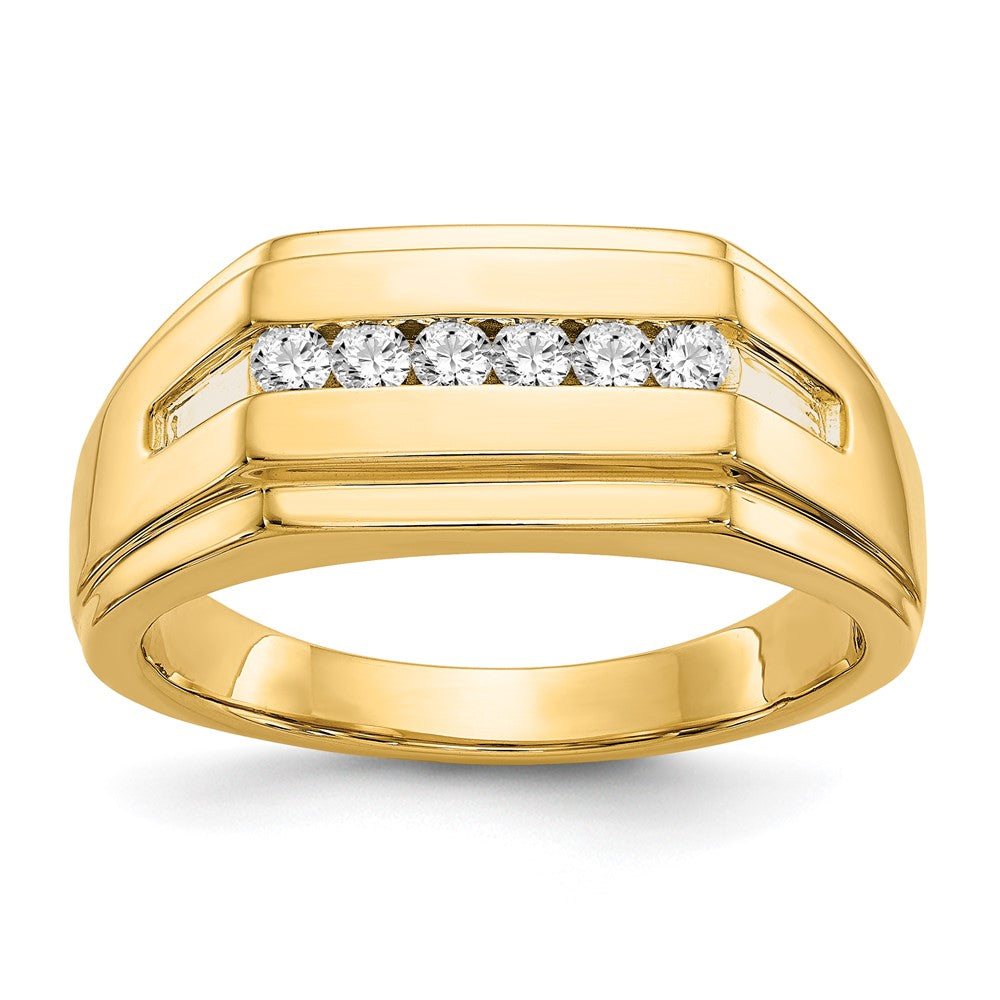 Image of ID 1 14K Yellow Gold Real Diamond 6-stone Mens Ring