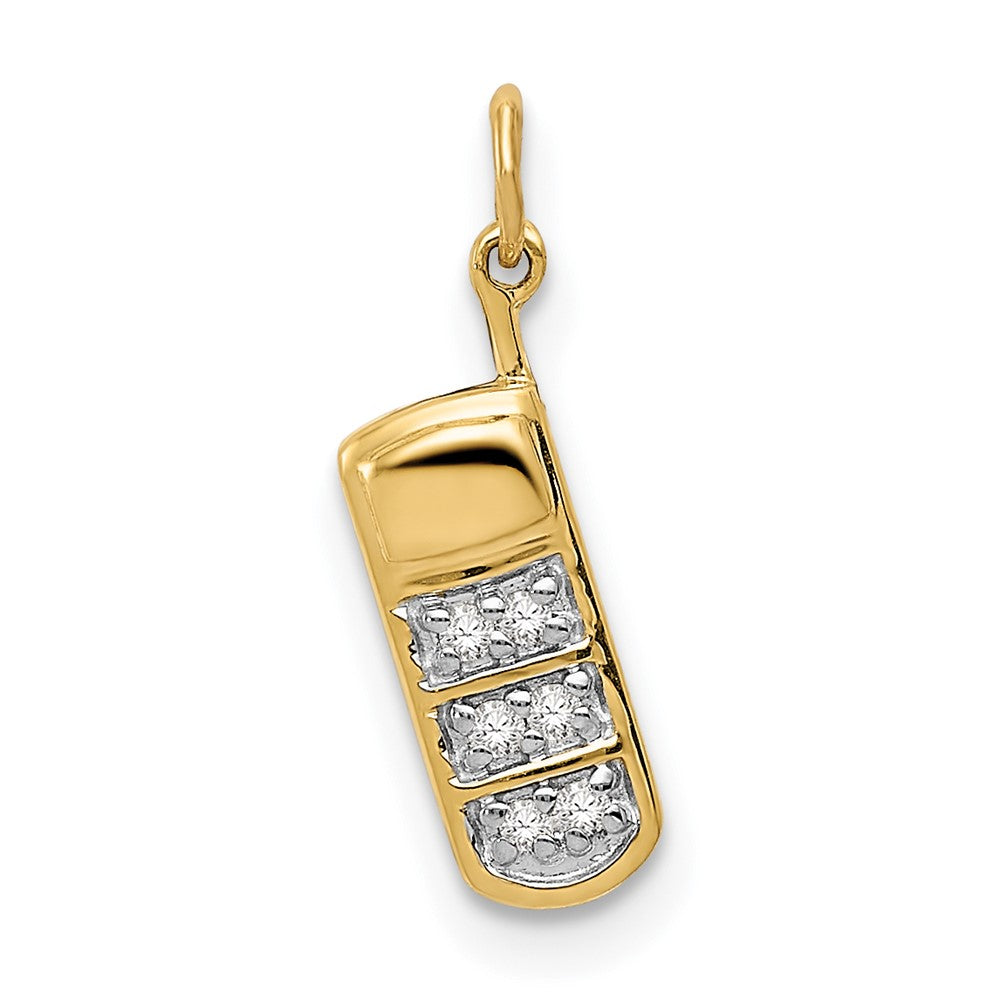 Image of ID 1 14K Yellow Gold Real Diamond Cell Phone Charm