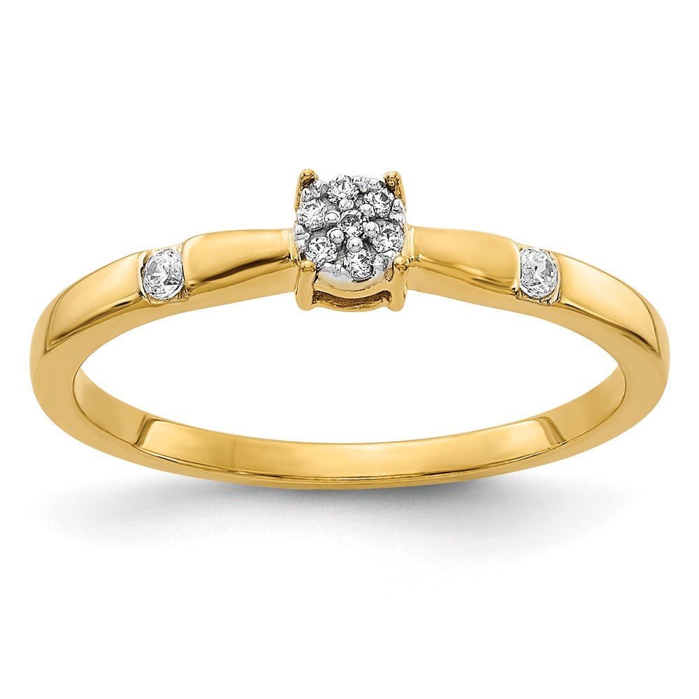 Image of ID 1 14K Yellow Gold Real Diamond Cluster Ring