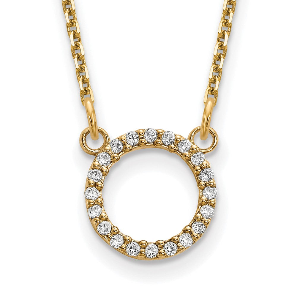 Image of ID 1 14K Yellow Gold Real Diamond Open Circle Necklace