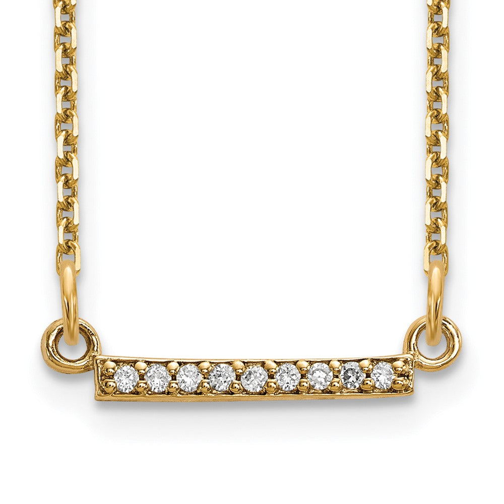 Image of ID 1 14K Yellow Gold Real Diamond Tiny Bar Necklace