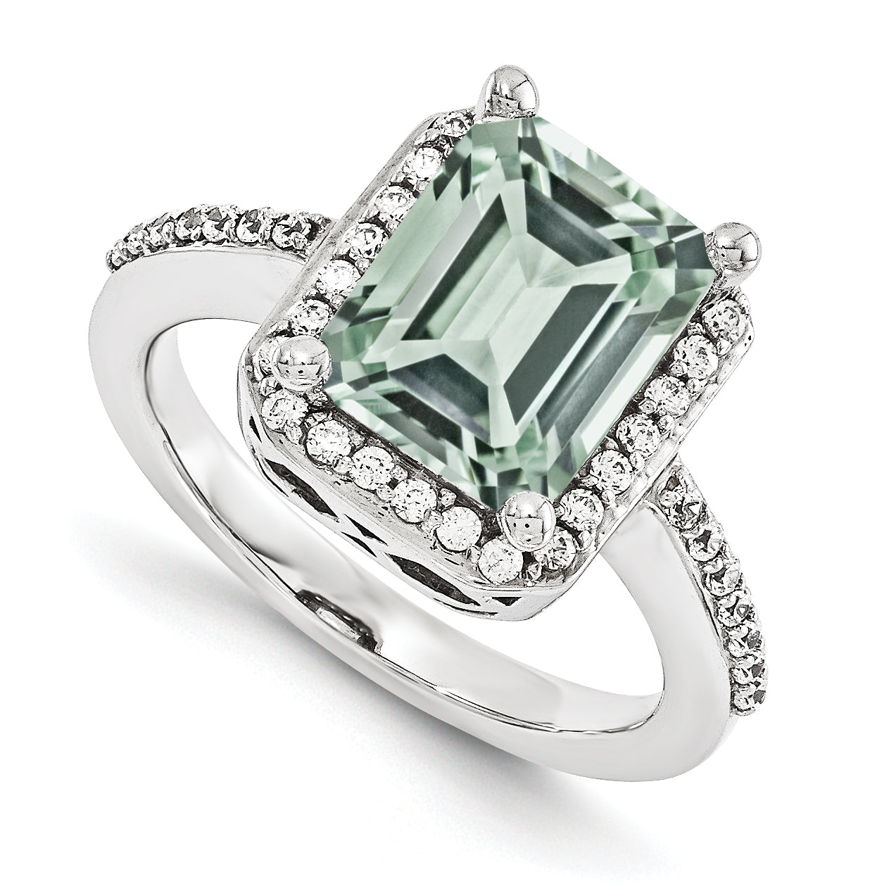 Image of ID 1 14KW AA Simulated Diamond Gemstone Ring