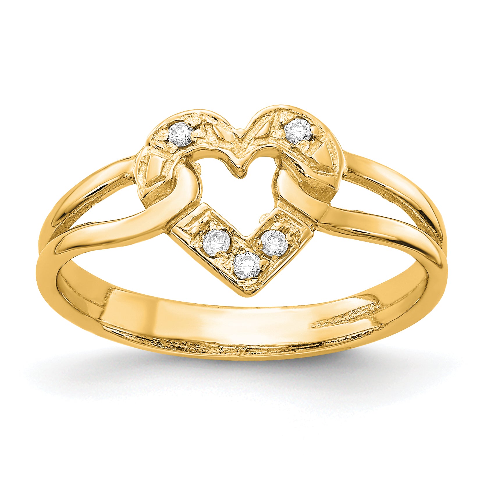 Image of ID 1 14k A Diamond heart ring