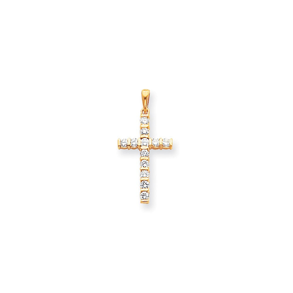 Image of ID 1 14k AA Diamond Latin Cross Pendant