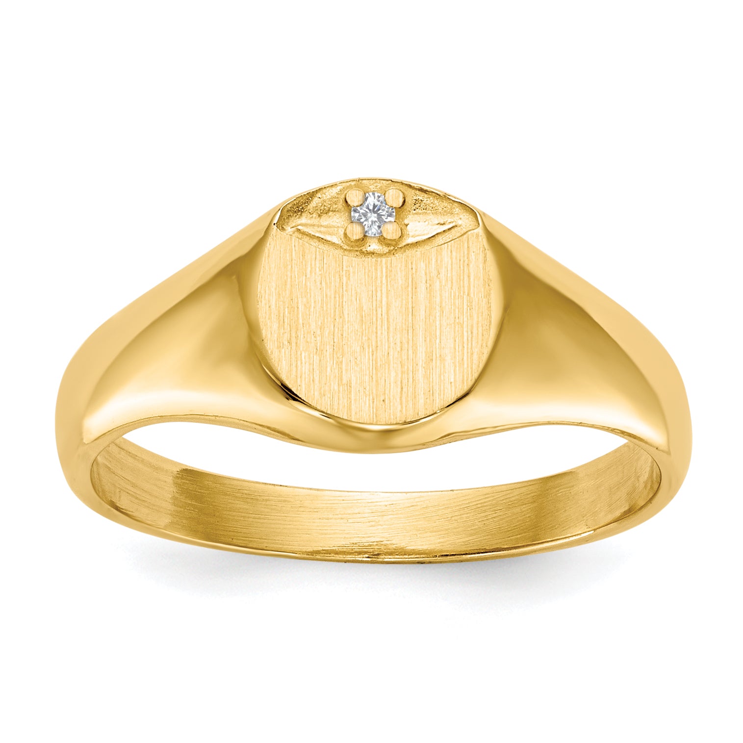 Image of ID 1 14k AAA Diamond signet ring