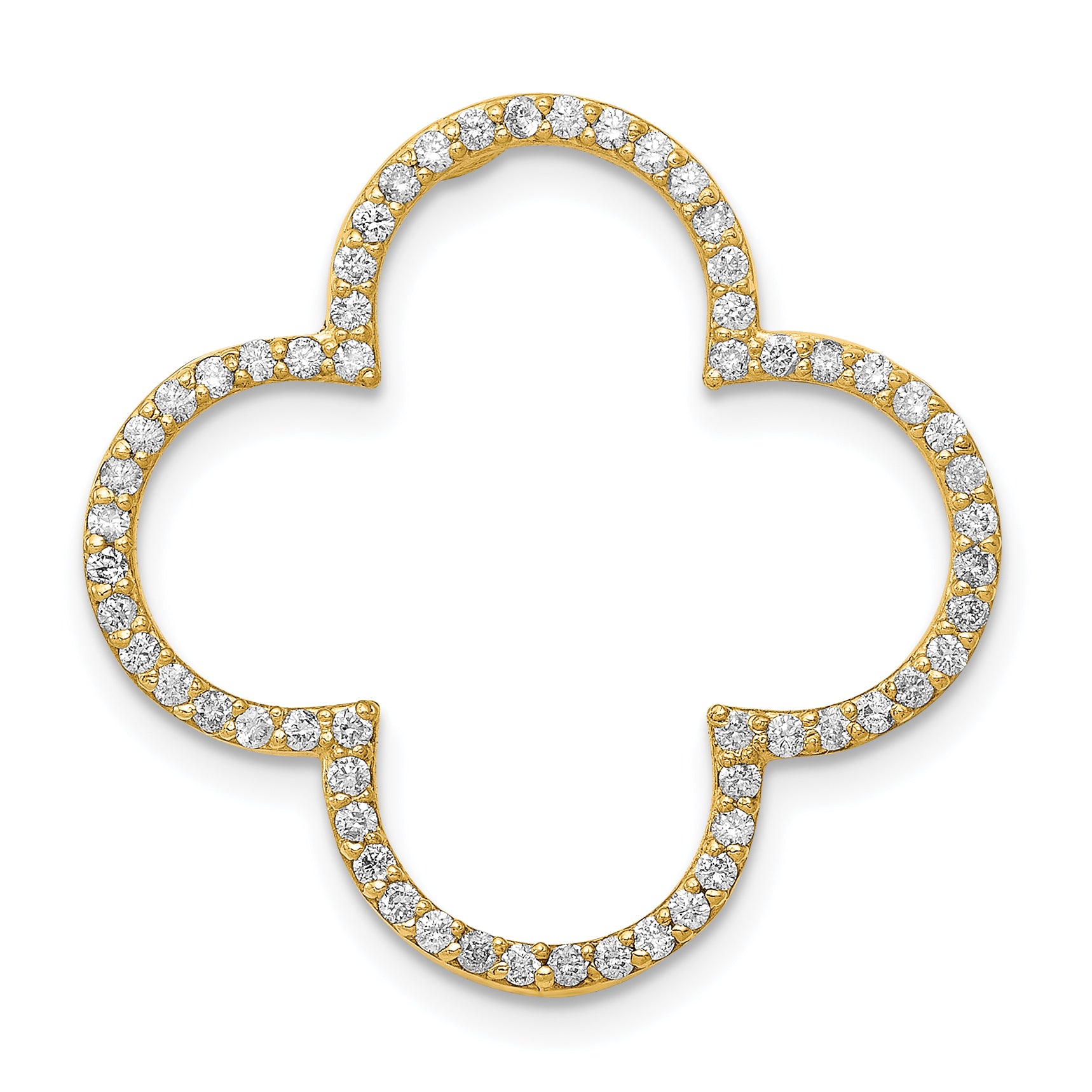 Image of ID 1 14k Medium Diamond Quatrefoil Design Pendant