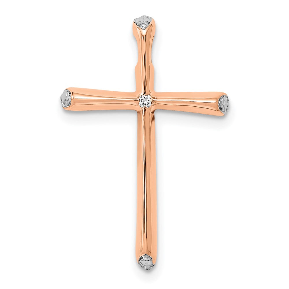 Image of ID 1 14k Rose Gold 01ct Real Diamond Chain Slide