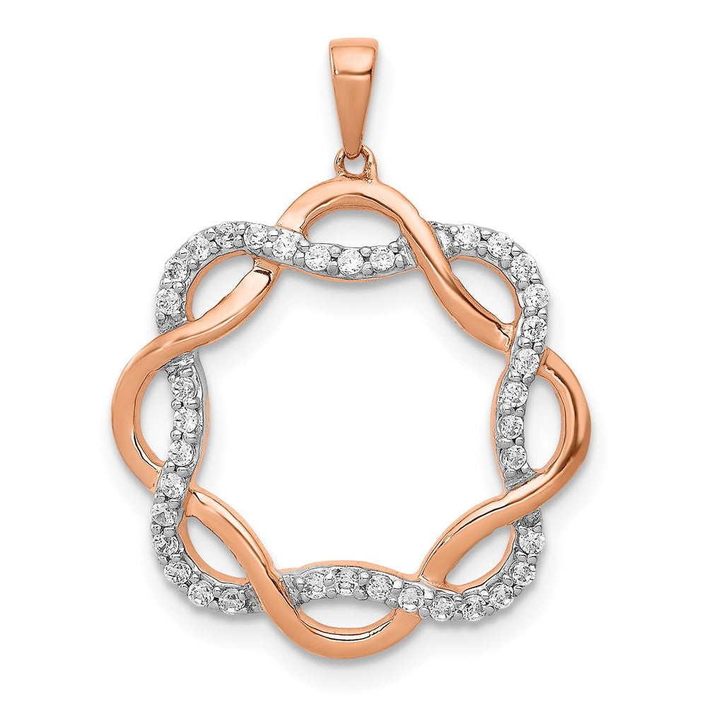 Image of ID 1 14k Rose Gold 1/5ct Real Diamond Twisted Pendant
