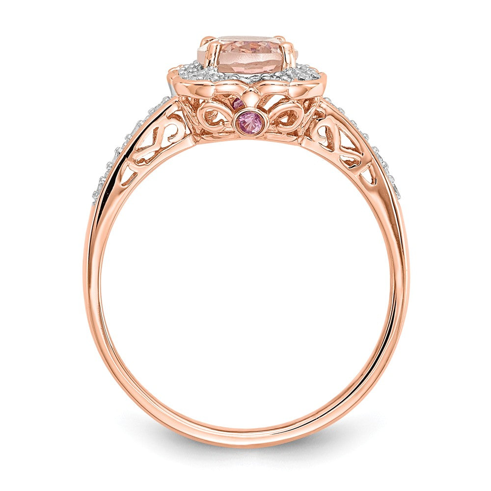 Image of ID 1 14k Rose Gold Diamond Morganite Ring