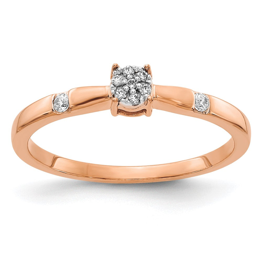 Image of ID 1 14k Rose Gold Real Diamond Cluster Ring