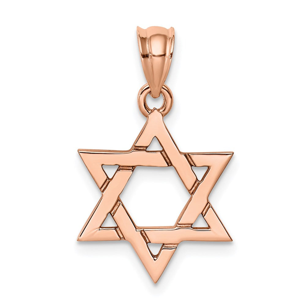 Image of ID 1 14k Rose Gold Rose Polished Star of David Pendant