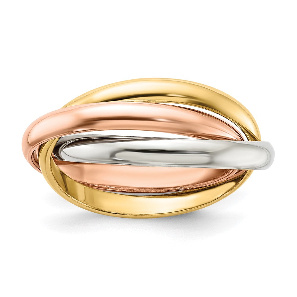 Image of ID 1 14k Tri-color Gold Polished Rolling Ring